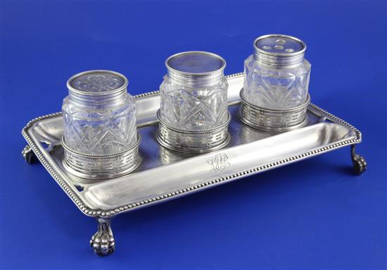 A George III silver inkstand, 18.5 oz.